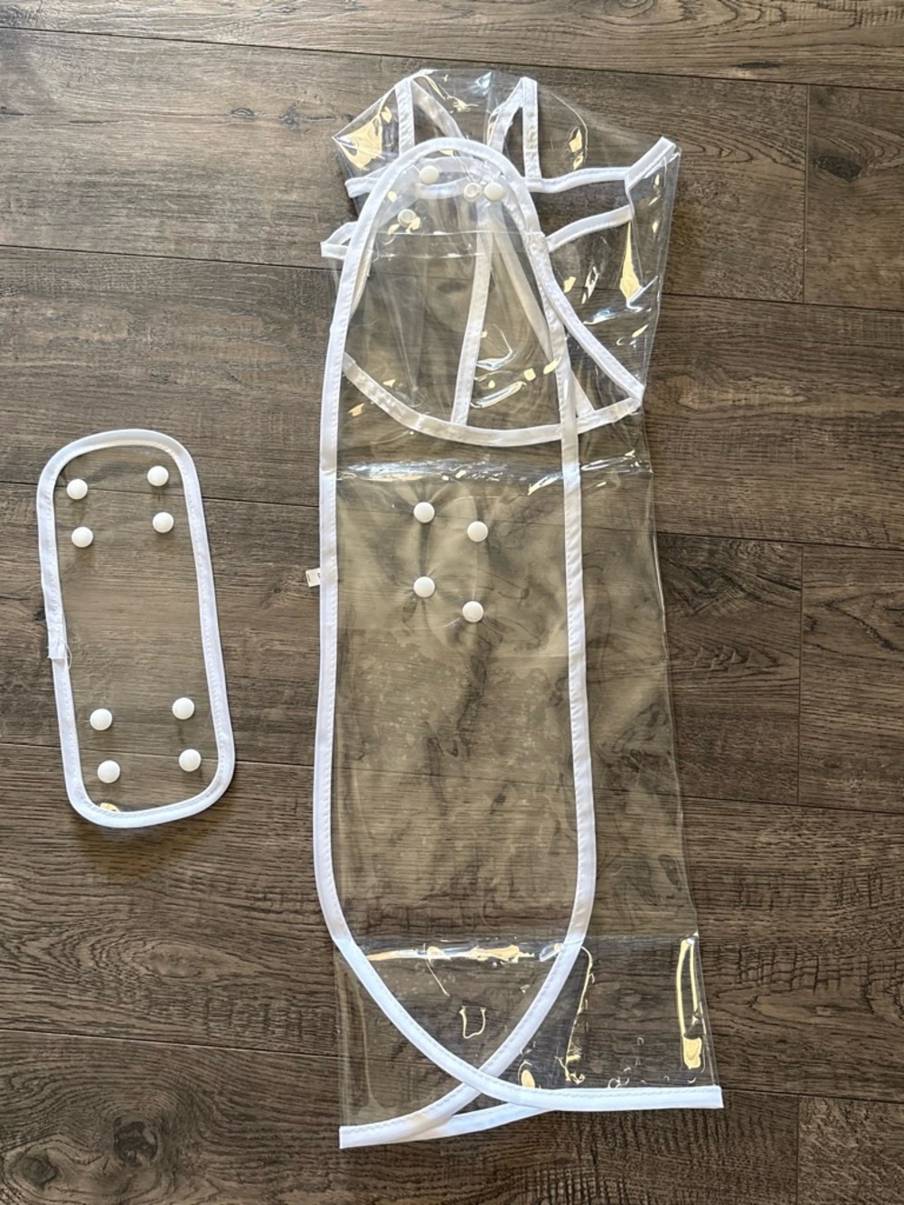 Clear White-Trim Pet Raincoat Cover for Dogs